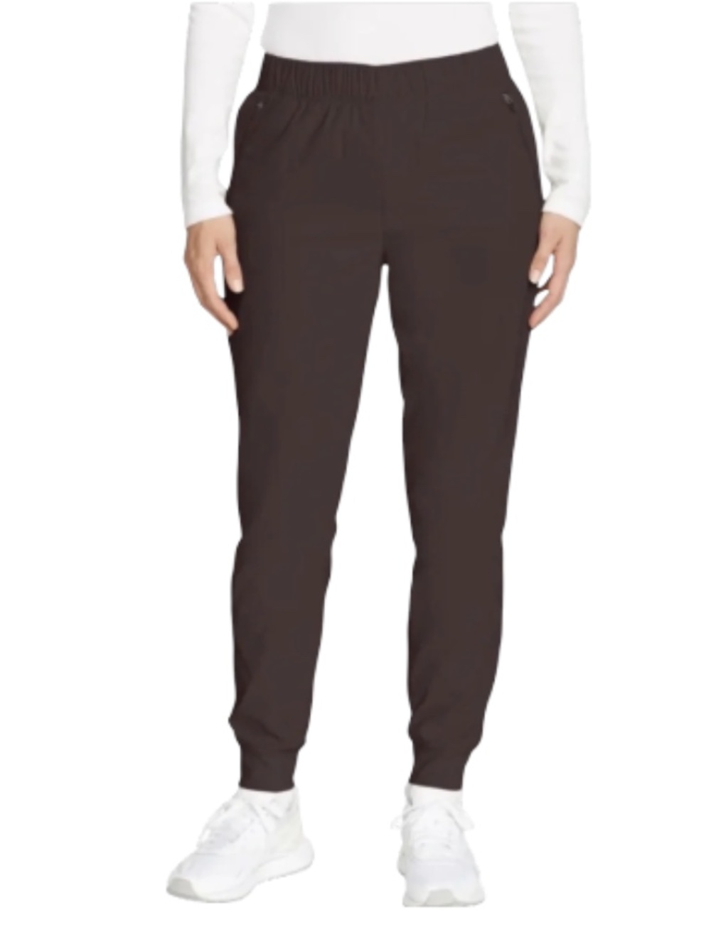 Eddie Bauer Womens Brown Fleece Lined Elastic Waist Jogger Pants
